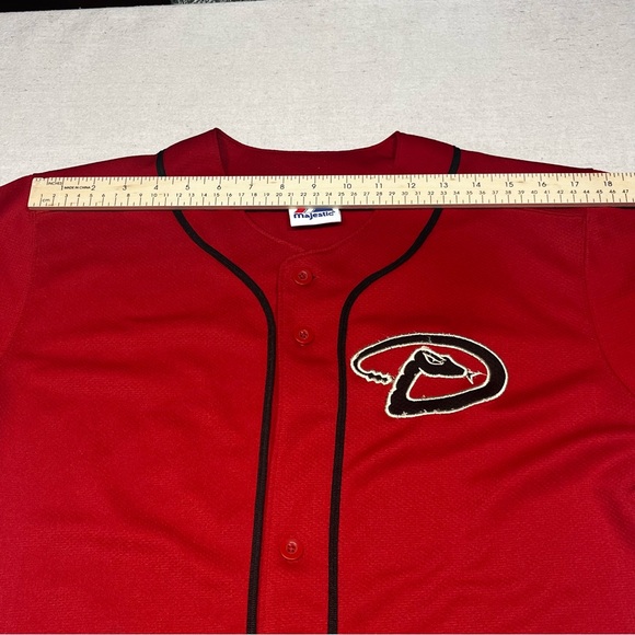 Majestic Arizona Diamondbacks Red Team Youth Jersey with Black Trim - Size 14/16 - Picture 8 of 13